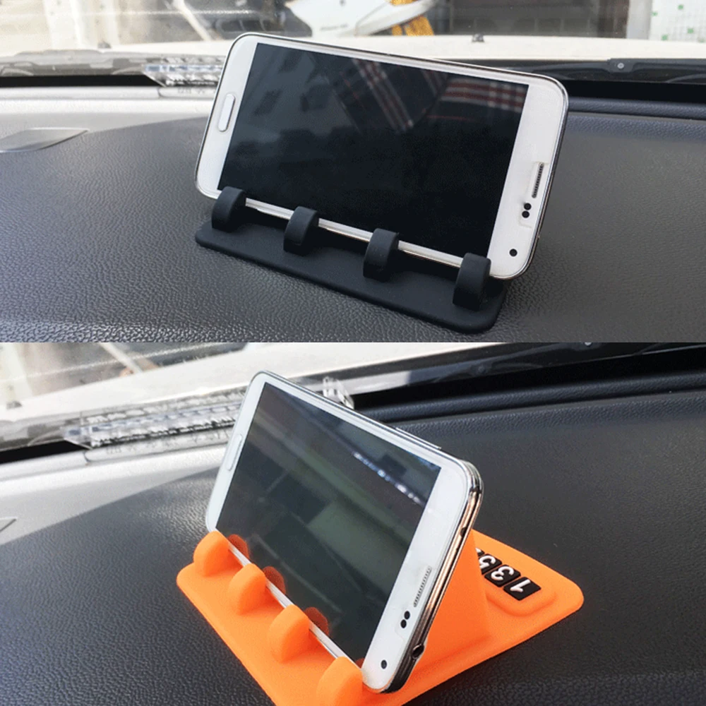 

Car Ornament Anti-slip Mat With Cell phone Number Silicone Holder Decoration Non-slip Pad Dashboard For GPS Cell phone 12x11 CM