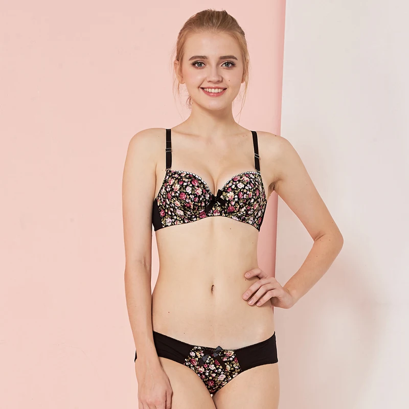 Комплект женского Бесшовного нижнего белья с цветочным принтом N5|conjunto lingerie|bra and