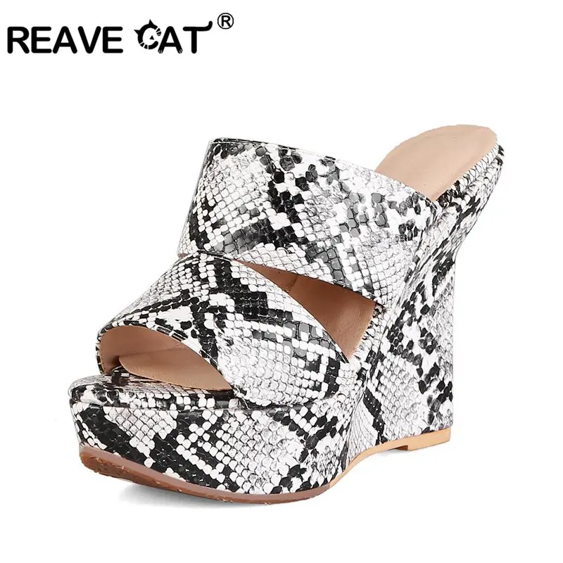 Женские босоножки на платформе REAVE CAT летние из искусственной кожи под змеиную