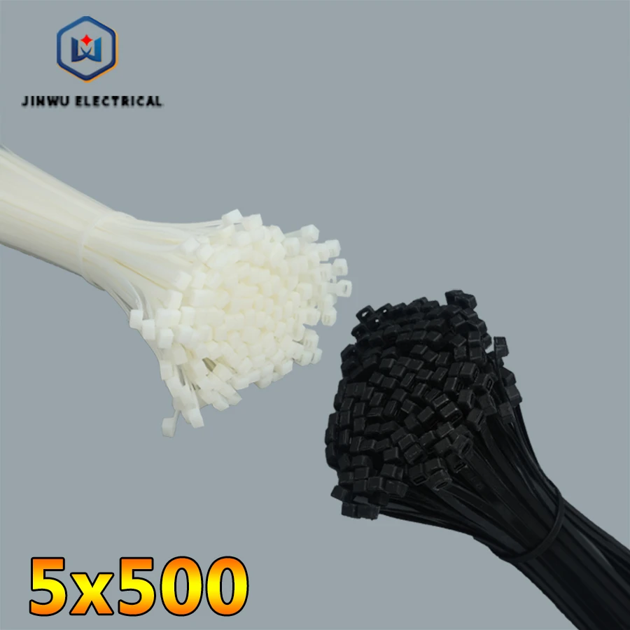

500mm Self-locking Nylon Cable Ties 6inch 250pcs/pack Plastic Zip Tie 18 lbs whiteblack wire binding wrap straps UL Certified