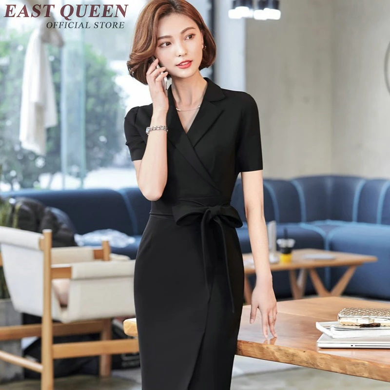 Vestidos oficina para mujer, ropa de negocios manga corta, diseños de uniforme de oficina negro, KK1887 H, 2018|dress for|dress for womenoffice dress - AliExpress