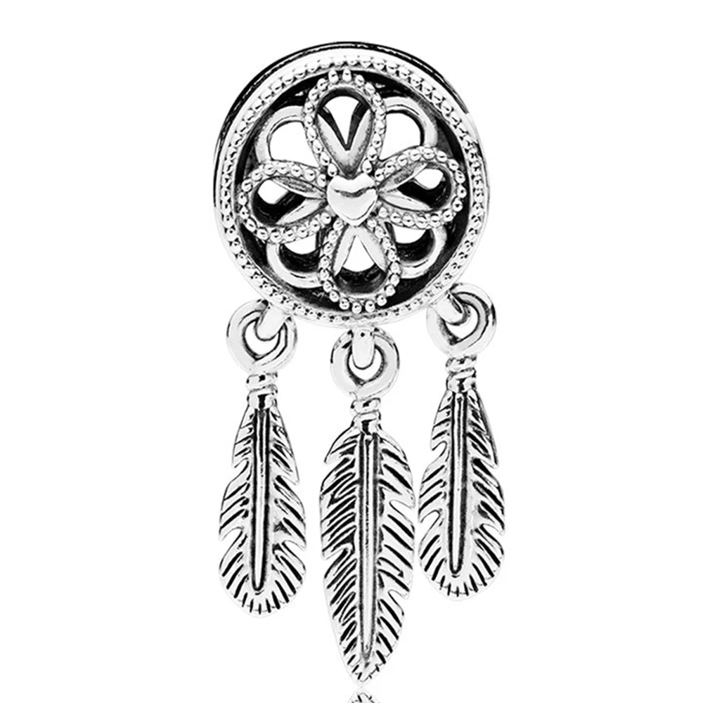 

Spiritual Dream Catcher Dangle Charm 100% Real 925 Sterling Silver Charms Fit Original Bracelet Diy Jewelry