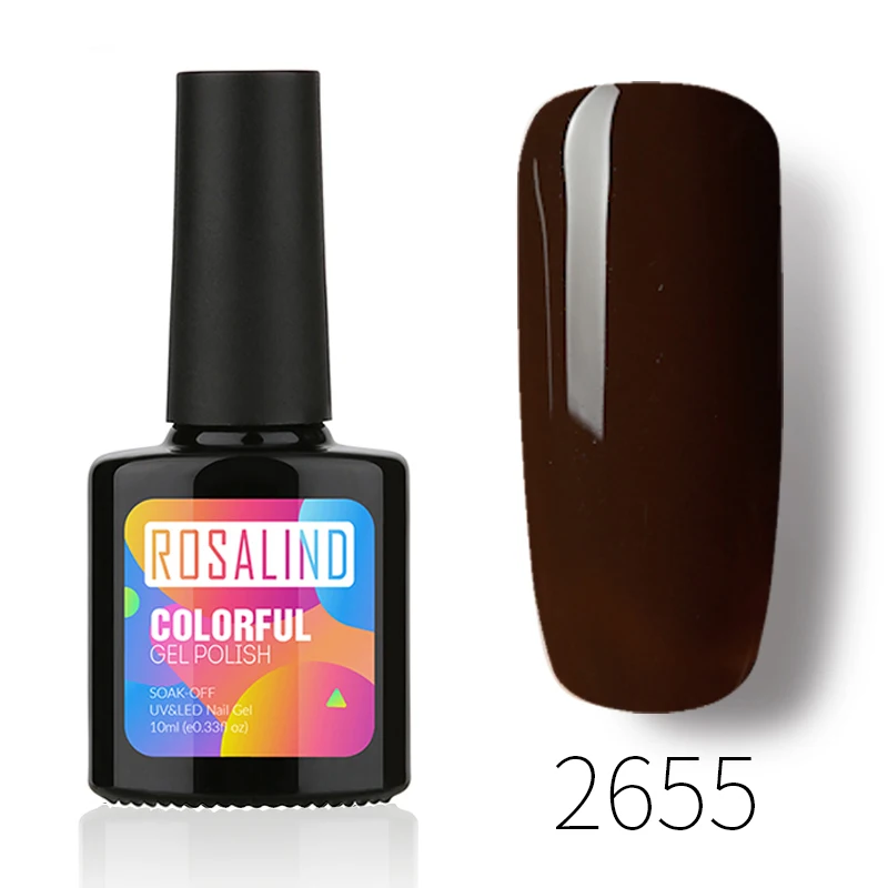 ROSALIND гель 1S 10 мл Гель-лак для ногтей замачиваемый УФ/светодиодный Гель-лак для ногтей кофейный коричневый цвет серии для лаки для ногтей - Цвет: 2655