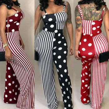 

Rompers 2018 New Brand Women Sexy Sleeveless Striped Jumpsuit Romper Bodycon Playsuit Clubwear Long Trousers Party Pants