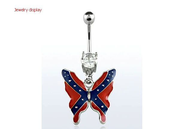 

2015 Belly Piercing Hot New Body Jewelry Butterfly Dangle Button Barbell Bar Belly Navel Ring Piercing Wholesale