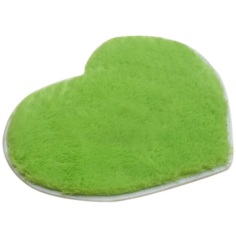 Мягкий абсорбент пены памяти Ванна Напольный для ванной душа в форме сердца коврик - Цвет: Green