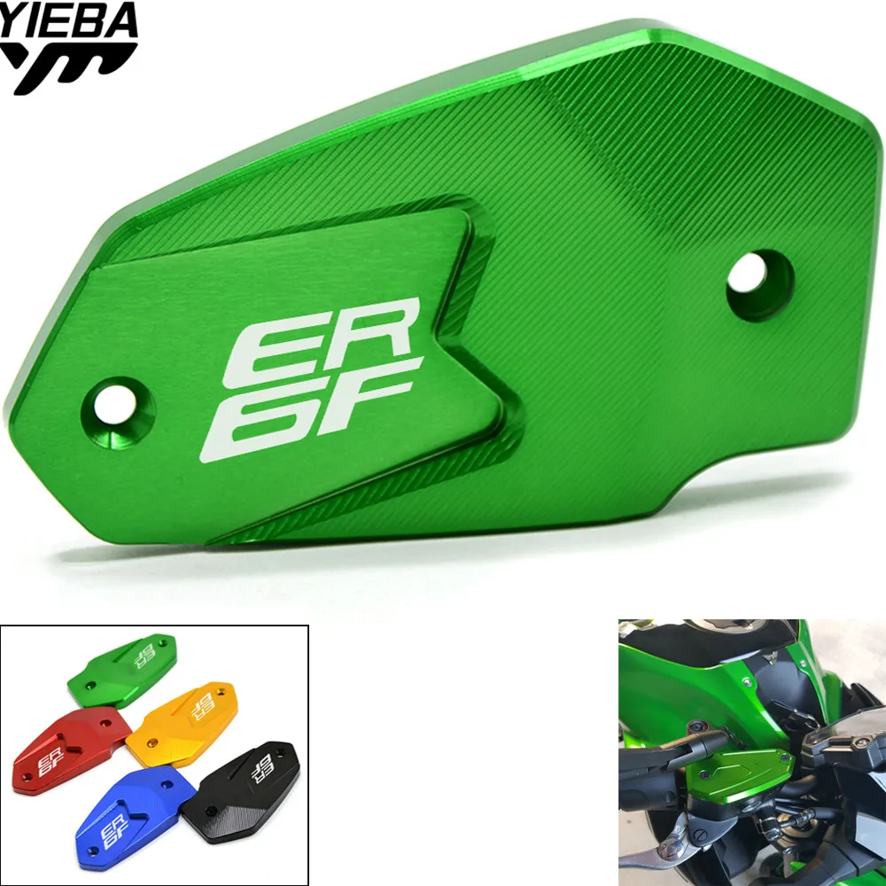 Logo ER6F Hot CNC Motorcycle Accessories Front brake Fluid Reservoir Cover Cap For Kawasaki ER6N ER6F ER 6F VERSYS 650 ninja650