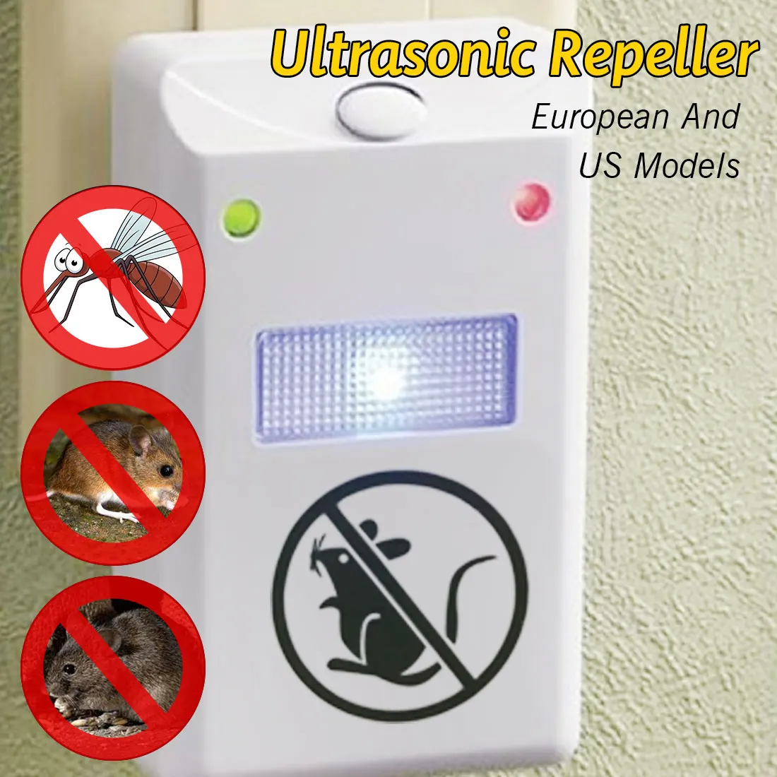 

US PLUG Electronic Ultrasonic Pest Repellent Mosquito Rejector Mouse Rat Mouse Repellent Anti Mosquito Repellent killer Rode