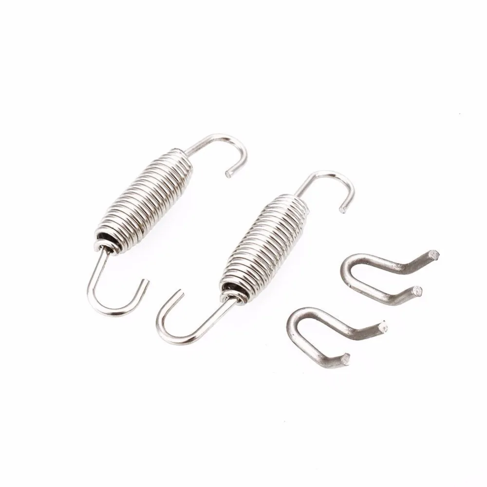 

2 Pcs Motorcycle Exhaust Mounting Springs Modified Exhaust Pipe Spring Welding Fastener Rotatable Stainless Kit