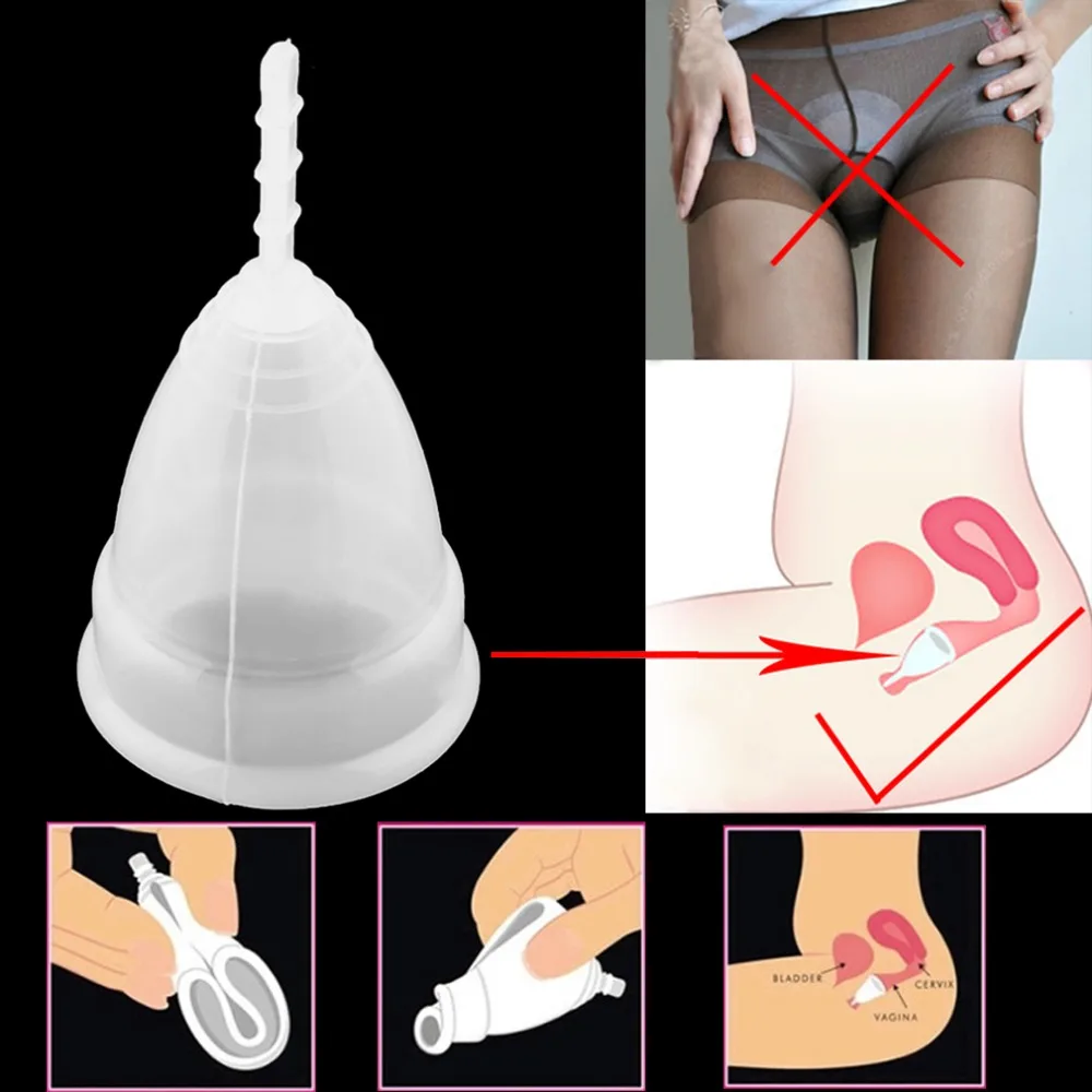 

Reusable Soft Cup Medical Grade Silicone Menstrual Cup Big/Small Sizes 3 Colors Women Feminine Hygiene Health Care Supplies Tool