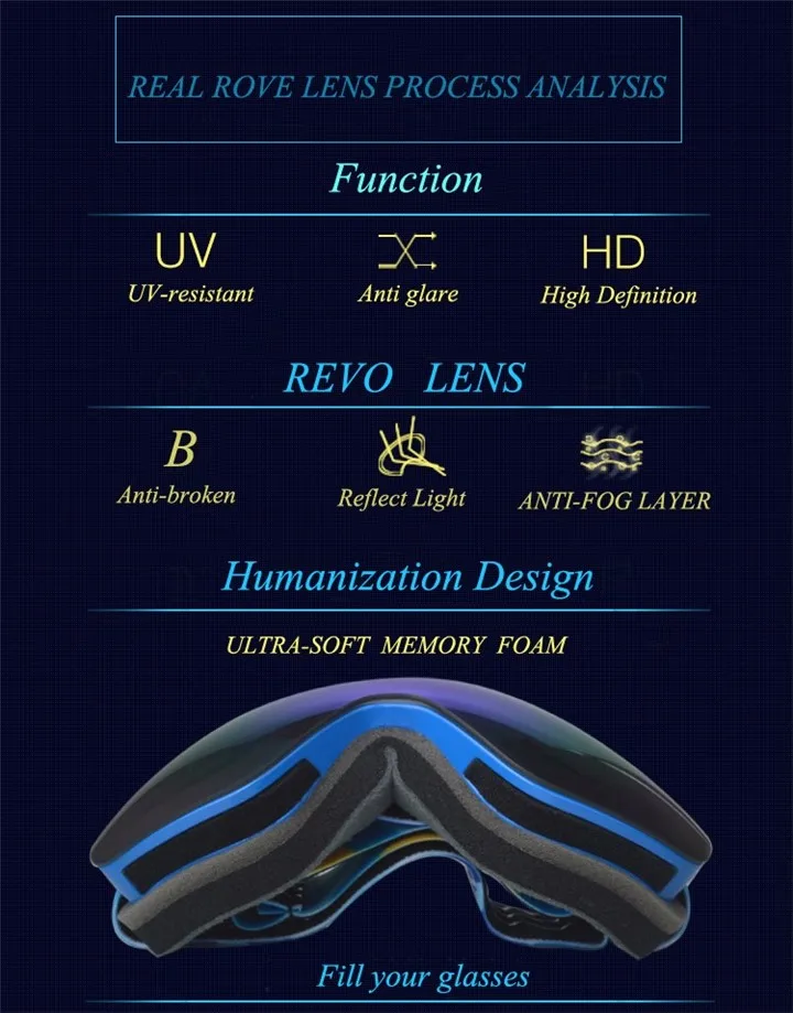 Детектор, лыжные очки для мужчин и женщин, очки для сноуборда, большие Лыжные маски, снежные очки, лыжные очки, двойные, UV400, противотуманные