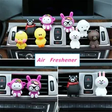 Автомобильный парфюм MR TEA, милый медведь, кролики, собака, утка, автомобильный Стайлинг, авто украшение, освежитель воздуха для автомобиля с весенней качающейся головой, однотонный аромат