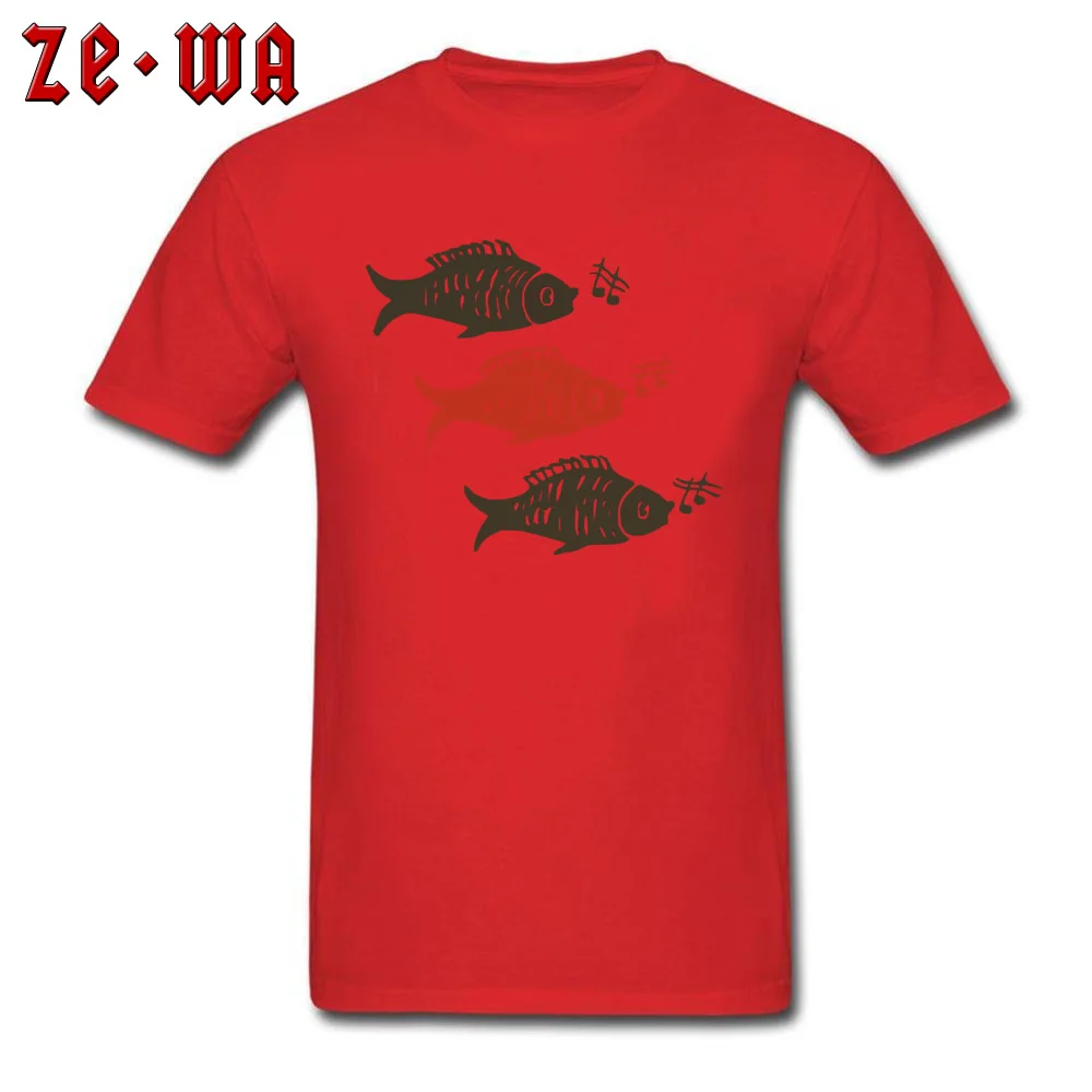 fish 293918 Design VALENTINE DAY 100% Cotton Crewneck Mens T Shirt Leisure Clothing Shirt Faddish Short Sleeve T-Shirt fish 293918 red