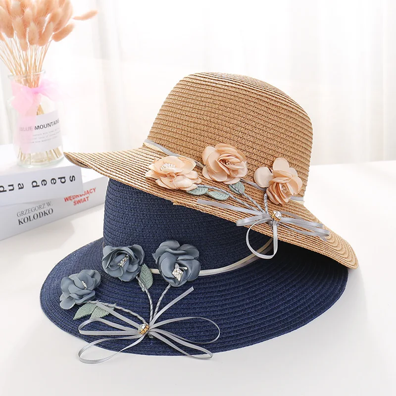 

Sun hat, summer tide, sunscreen basin hat, drilled sunshade hat, foldable straw hat for beach flowers