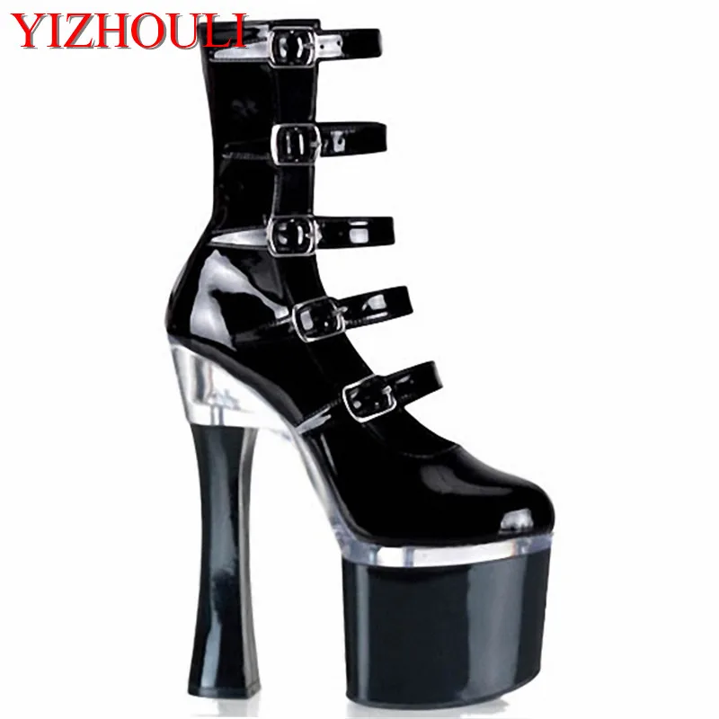 

18cm fashion sexy lace-up bow before super slim ladies boots with low runway looks of the lacquer that bake boots motor show