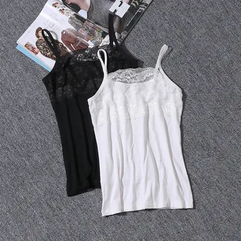 

White Long Sling Camisole Sexy Slim Bottoming Anti-breasted underwear
