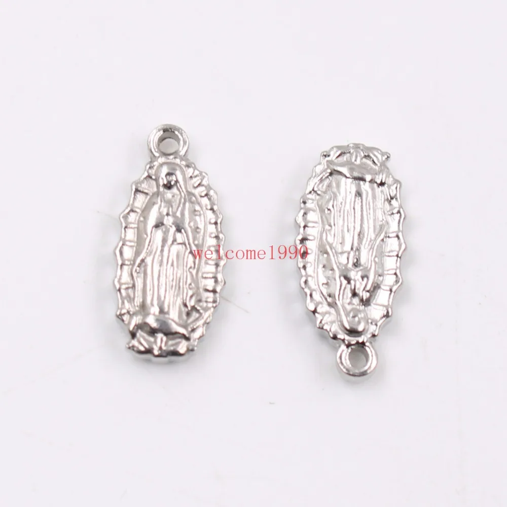 

in bulk 20pcs Stainless Steel jewelry findings Religious JESUS oval pendant charms wholesale DIY Handmade jewelry