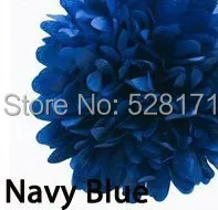 

Free Shipping 10pcs 8 inch 20cm Navy Blue Tissue Paper Pom Poms Wedding Party Decoration Paper Flower Ball