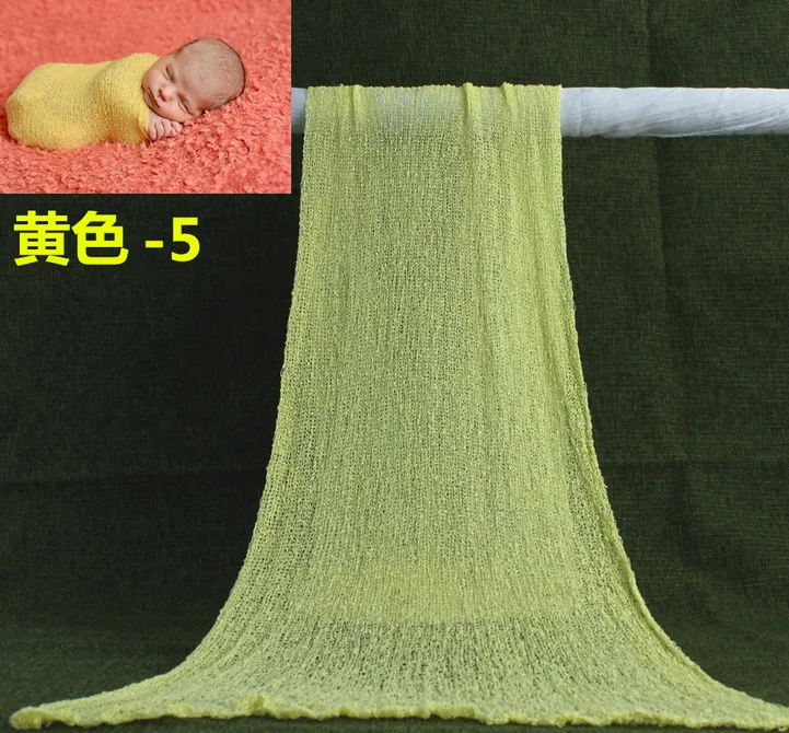 Простыня для новорождённого Опора 40*150 см фонов одеяло 15 цветов Bebe реквизит для фотосессии - Цвет: Цвет: желтый