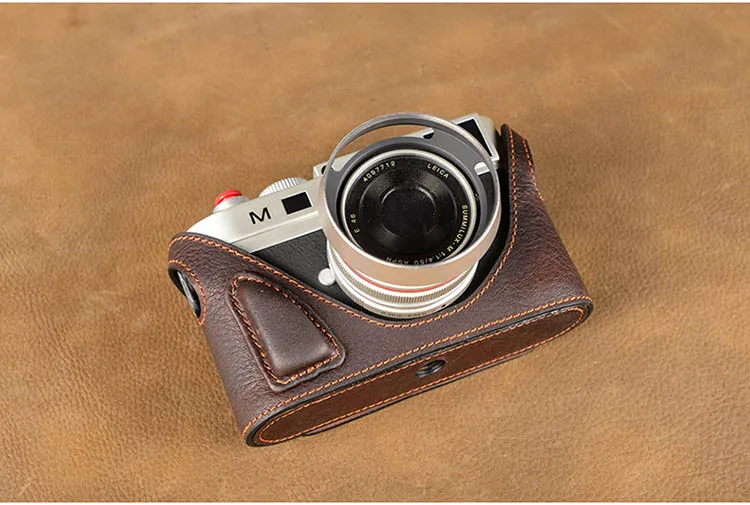 [VR] Натуральная кожа Камера чехол для Leica M9P M9 M8 мне M-E мм Камера сумка ручная работа, натуральная кожа половина тела кожного покрова