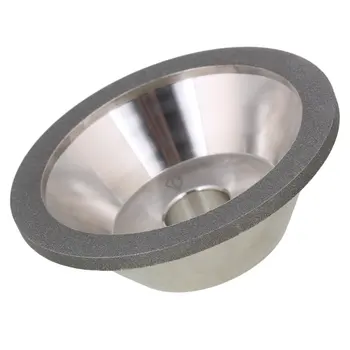

400# Grit 100x35x20mm Cup Bowl Shape Silver Electroplate Diamond Manganese Steel Grinder Grinding Wheel Cutter Cutting Tool