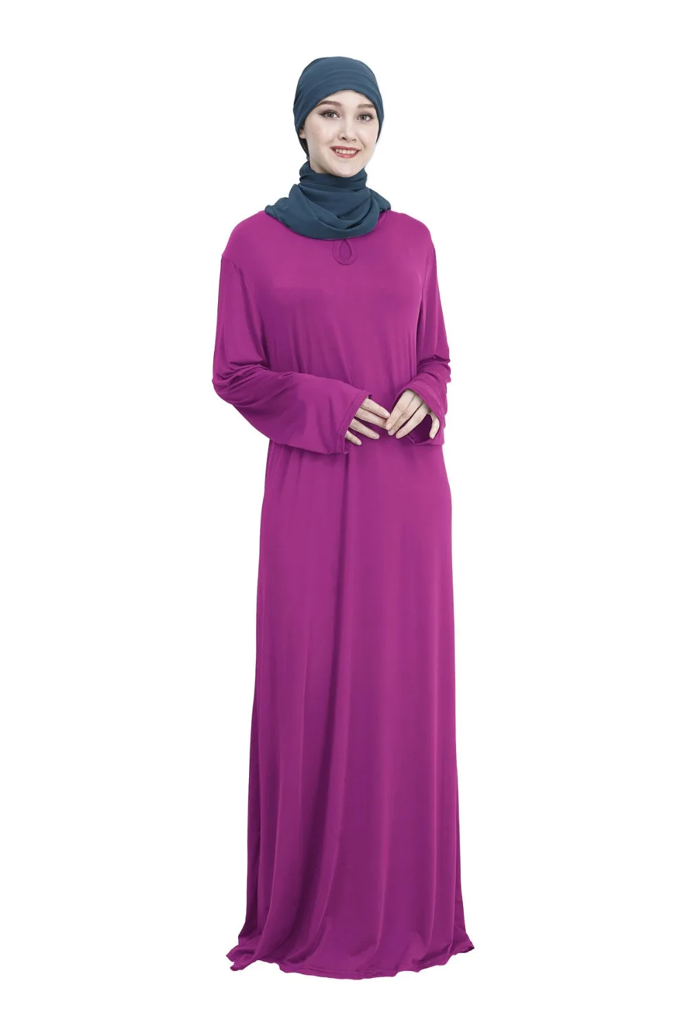 Мусульманское платье женское свободное красное синее черное абайя Дубай длинный халат Туника кимоно Джаба Ближний Восток арабский хиджаб Исламская одежда