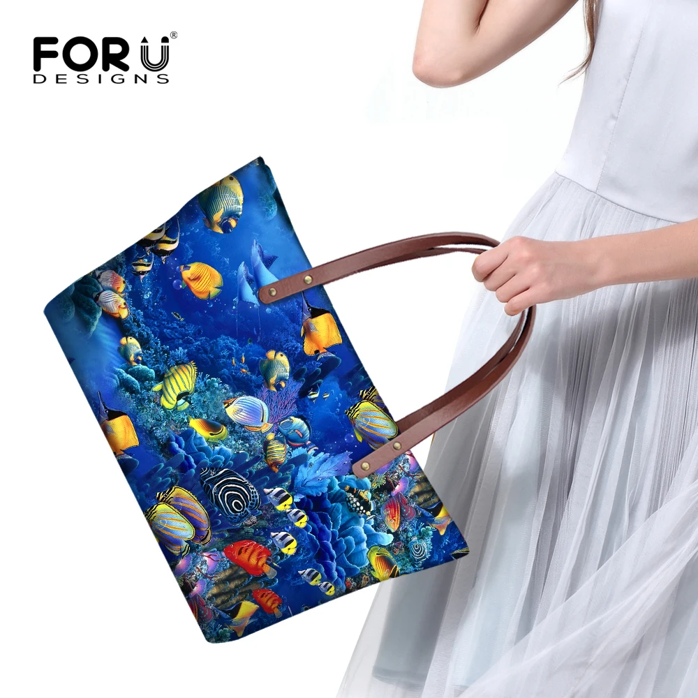 FORUDESIGNS/женские сумки 3D Акула рыба стиль женские на плечо известный бренд топ