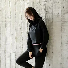 Женский топ для йоги с длинным рукавом для фитнеса, спортивные рубашки для спортзала, сексуальная сетчатая открытая спина, сухая дышащая футболка с капюшоном для бега