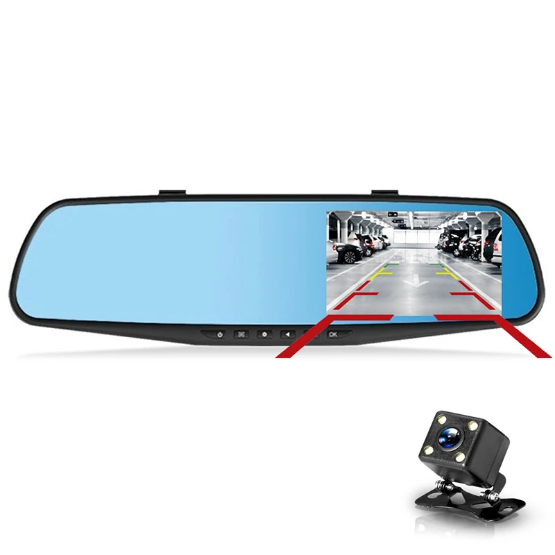 

FHD 1080P Night Vision Dash Camera Car DVR Detector Camera Blue Review Mirror DVR Digital Video Recorder Auto Camcorder Dash Cam
