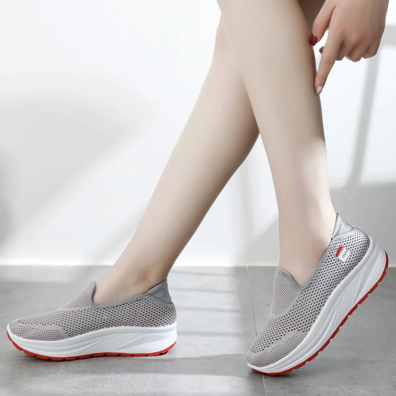 

summer women's shoes hollow thick bottom shake shoes breathable mesh sports shoes platform
