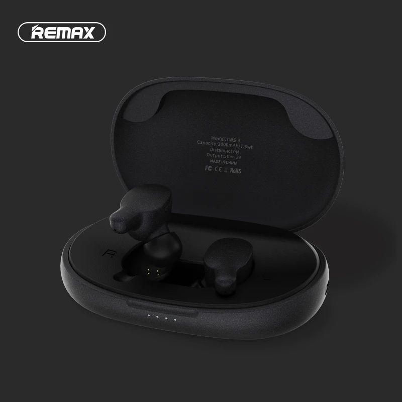 Беспроводная гарнитура Remax TWS 3 Bluetooth наушники вкладыши Twins с зарядным боксом
