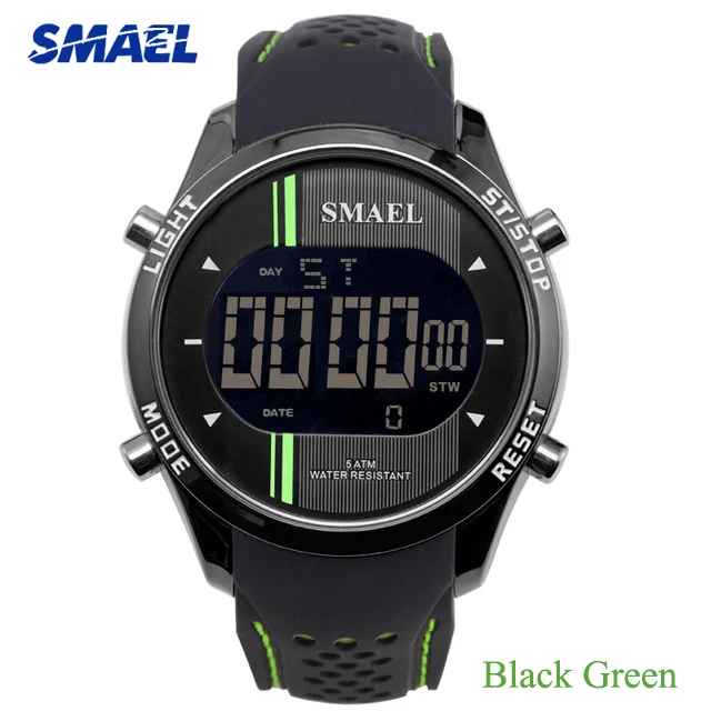 SMAEL мужские часы Элитные кварцевые спортивные военные водонепроницаемые часы мужские s Relogio Masculino модные уличные повседневные мужские наручные часы - Цвет: Black Green Watch