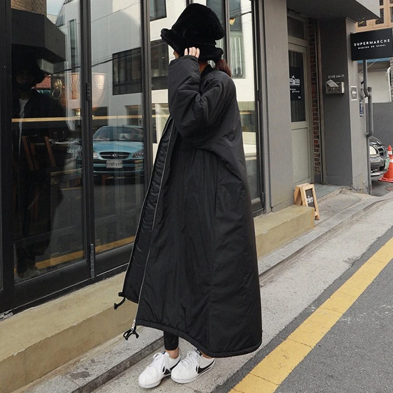 X-Long Winter Warm Down Cotton jacket 2018 Fashion Woman Thicken Parkas Oversize coat Female jacket Outwear Windproof Coat L280