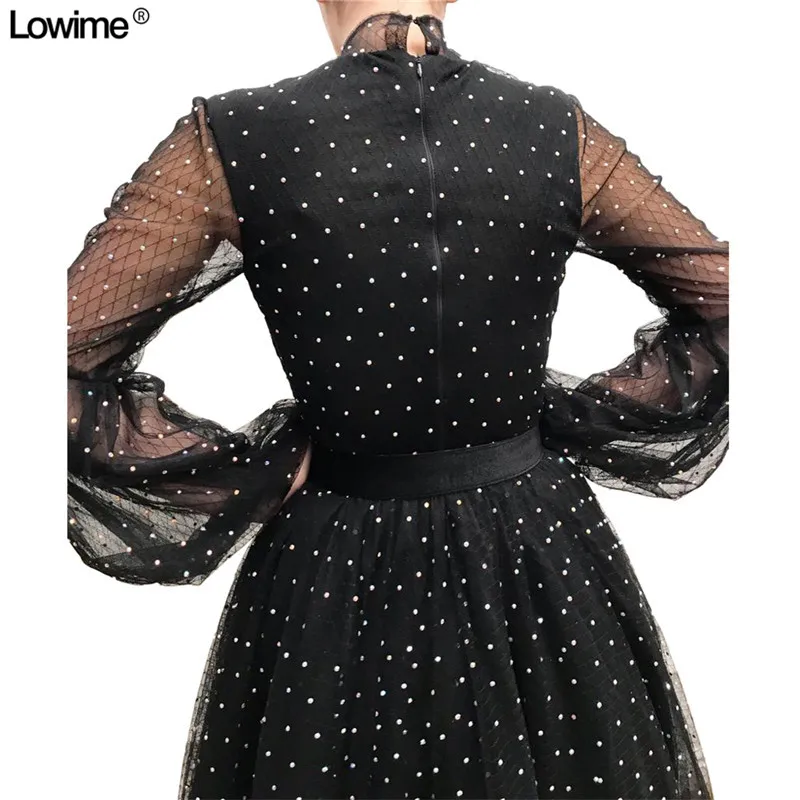 Lowime Abiye Gece Elbisesi Dubai Evening Reflective Dresses A-Line O-Neck Sexy Split Prom Party Dress Long Sleeves Vestidos (4)