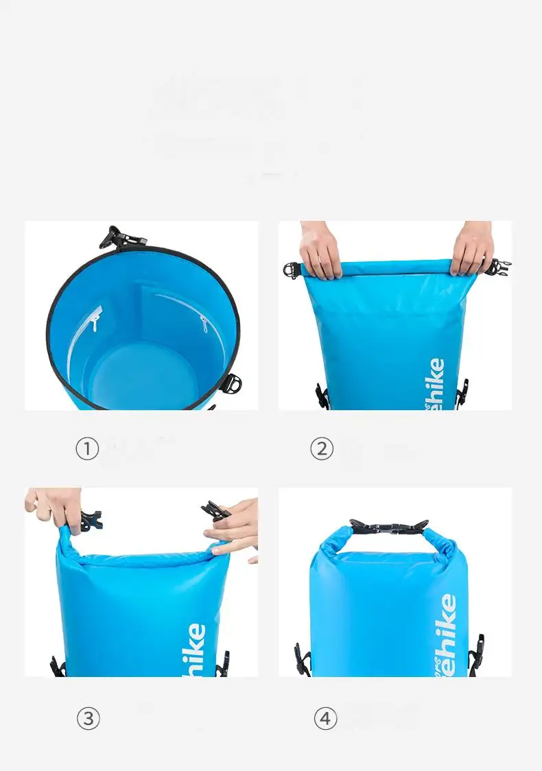 Barrel-Shaped 250D PVC Tarp Trekking Drifting Seal Rafting Bag Double Single Straps Ocean Pack Waterproof Bag Combo Dry Wet Bag