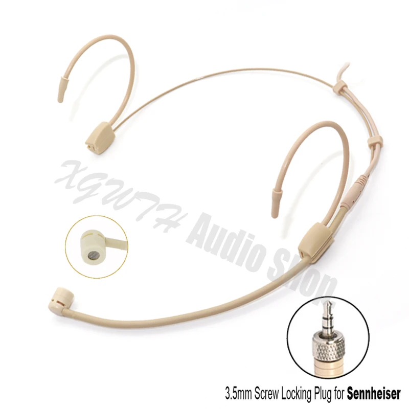 Doppio Gancio Mic Headworn Auricolare Microfono A Condensatore Hypercardioid Microfono Per Sennheiser G1 G2 G3 Wireless Beltpack Mic Sistema