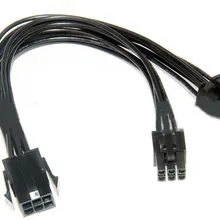 6 pin поворот на 2 шт. 6 Pin мощность видеокарты разъем линии 6PIN Кабель-адаптер 2 шт. 6pin линия для видеокарты длиной 20 см