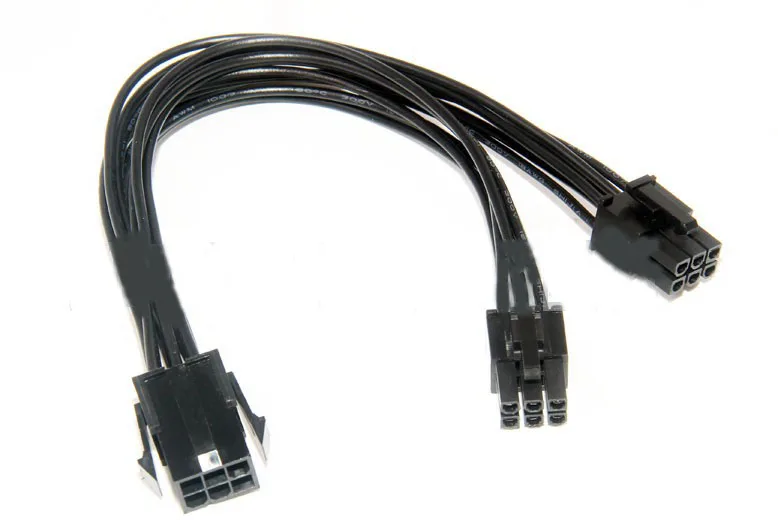 

6 pin turn to 2 pcs 6 Pin graphics card power connector line 6PIN adapter cable 2 pcs 6pin graphics card line 20 cm long