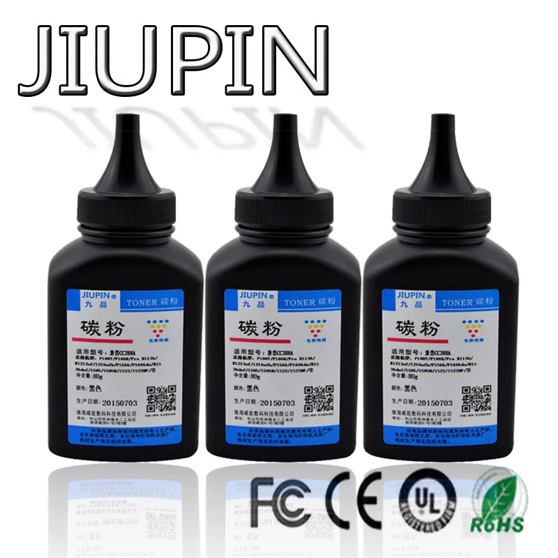 Черный тонер-порошок JIUPIN CC388A CF283A 83A 283A CE285A CE278A CB435A CB436A совместимый с HP LaserJet 1212nf 1217nfw