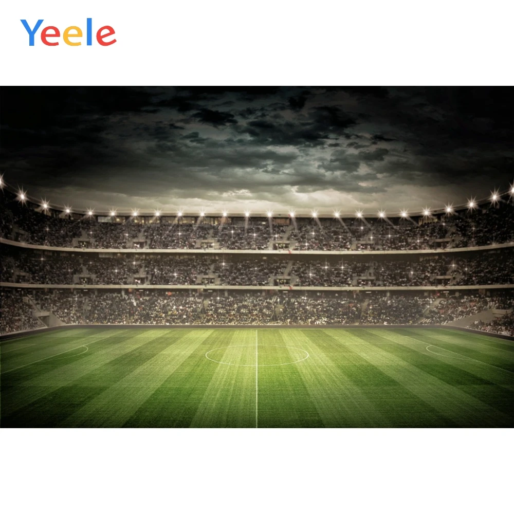 

Yeele Clouds Sky Light Football Field Baby Birthday Photography Background Customized Photographic Backdrops for Photo Studio