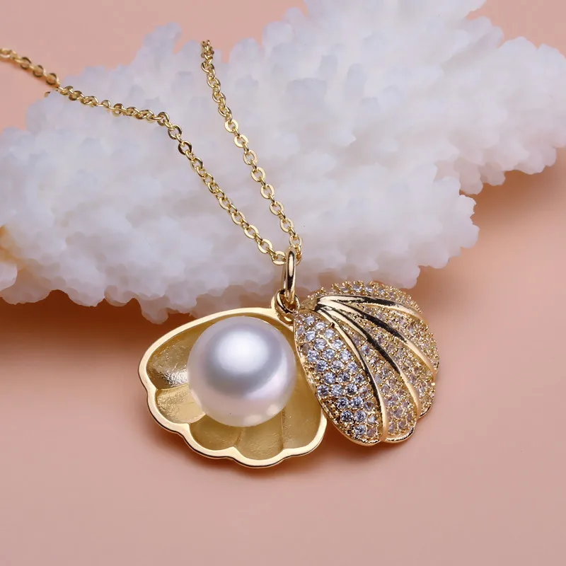 ZN Мода ожерелье s подвески для женщин пресноводный кулон с жемчужной раковиной колье ожерелье для женщин массивный кулон подарок