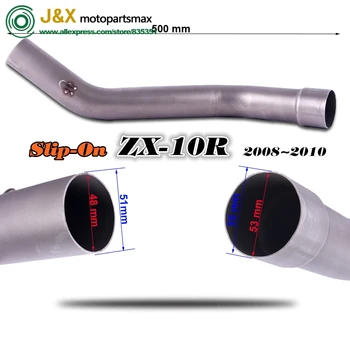 

Motorcycle Full Exhaust Escape System Modifid adapter Link middle bend pipe Slip On for kawasaki Ninja ZX-6R ZX6R 2008-2014
