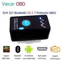 С кнопкой V2.1 ELM327 Code Reader автомобиля диагностический Scan Инструмент OBD 2 Bluetooth ELM 327 OBD2 сканер Поддержка 7 OBDII Протоколы