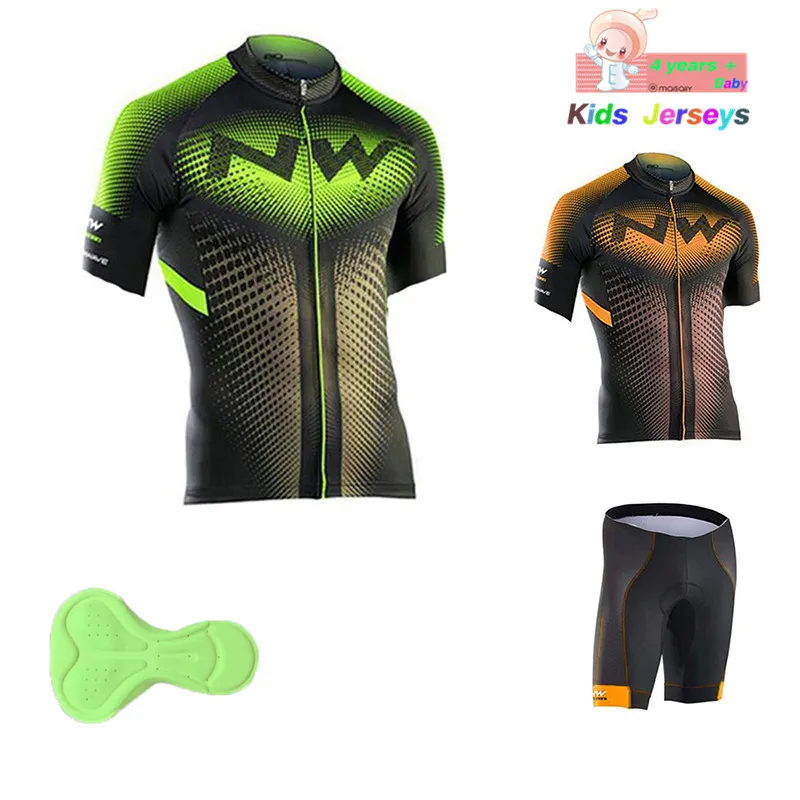 

nw 2019 Pro Team Summer Cycling Jersey Set Kids Ropa Ciclismo Cycling Clothing Set Children Breathable boys girls MTB Bike Suit