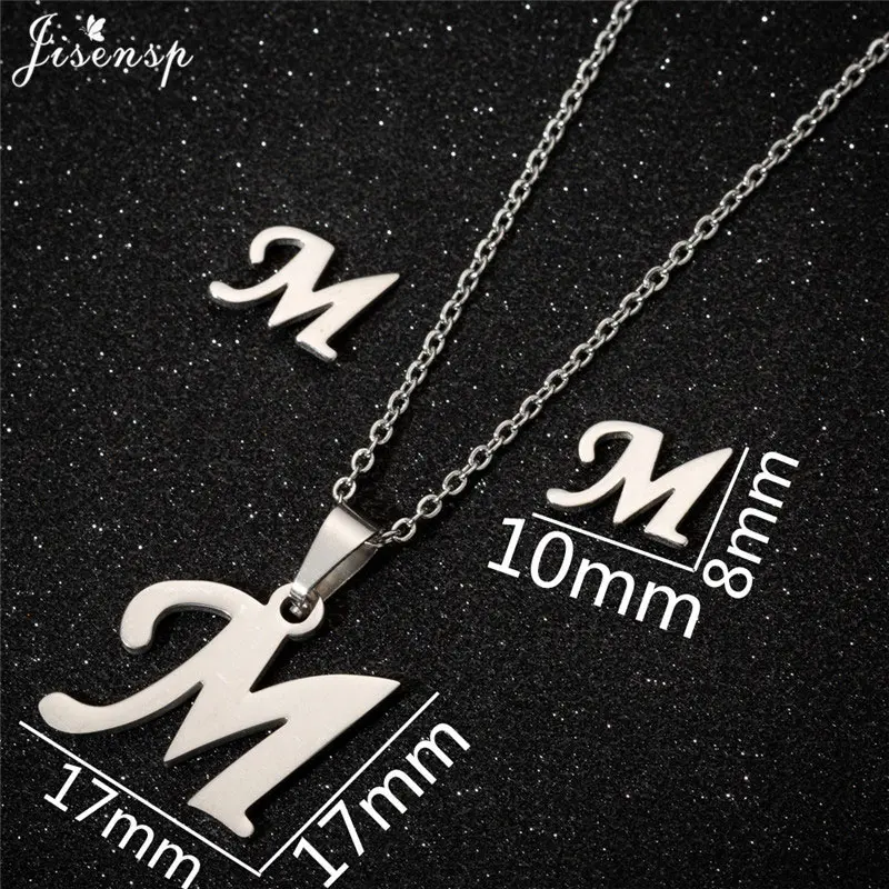 Jisensp, персонализированное A-Z ожерелье с подвеской в виде буквы алфавита, Золотая цепочка, оригинальное ожерелье s, подвески для женщин, ювелирные изделия, Прямая поставка - Окраска металла: M