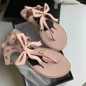 

2019 New Women Melissa Sandals Bow Women Shoes Comfortable Flat Sandals Melissa Jelly Shoes Women Sandals High Quality