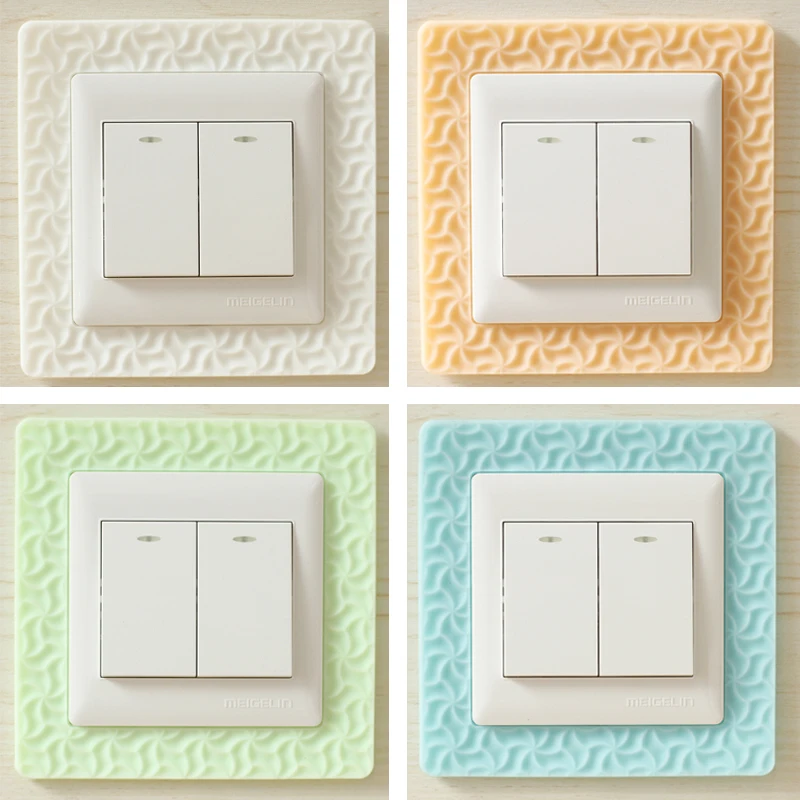 

Soft Adhesive Non-stick Switch Wall Cover 3D Luminous Simplicity Modern Wall Switch Decorative European Home Decoration Stickers