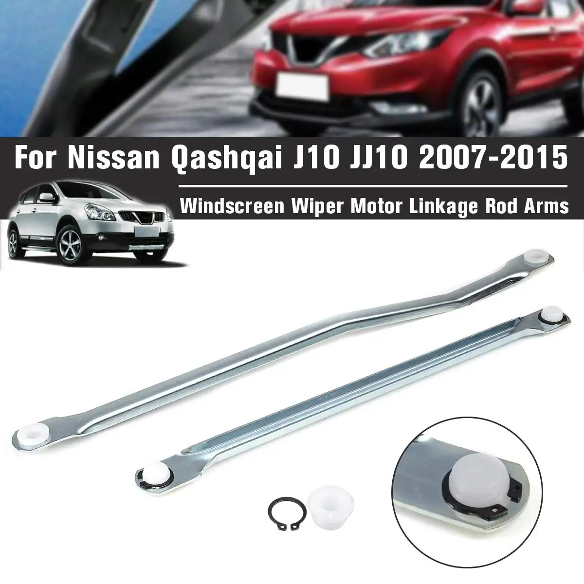 

2PCS Windscreen Wiper Motor Linkage Rod Arms For Nissan Qashqai J10 JJ10 2007-2015 upgraded high-quality plastic smoother