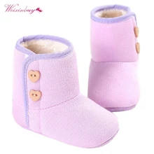 Детская обувь зимняя теплая новорожденная девочка Prewalker теплые сапоги для маленькой принцессы зимние вязаные ботиночки QF