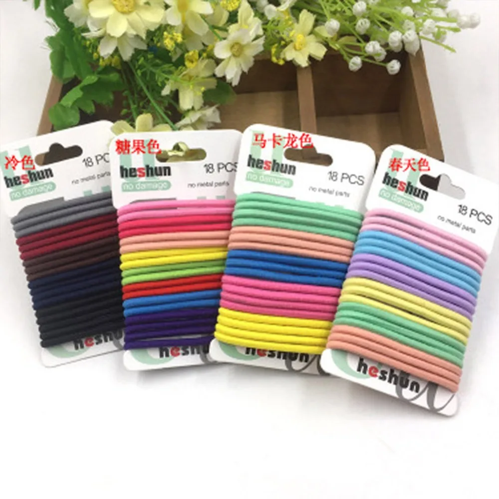 

2019 Hair Accessories for Women Headdress Korean Hair Band Rope Elastic Rubber Trendy Ponytail Holder Hair Ties